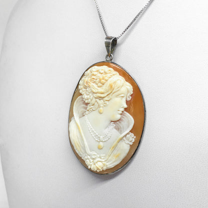 Pendente Cammeo Artistico Profilo Donna