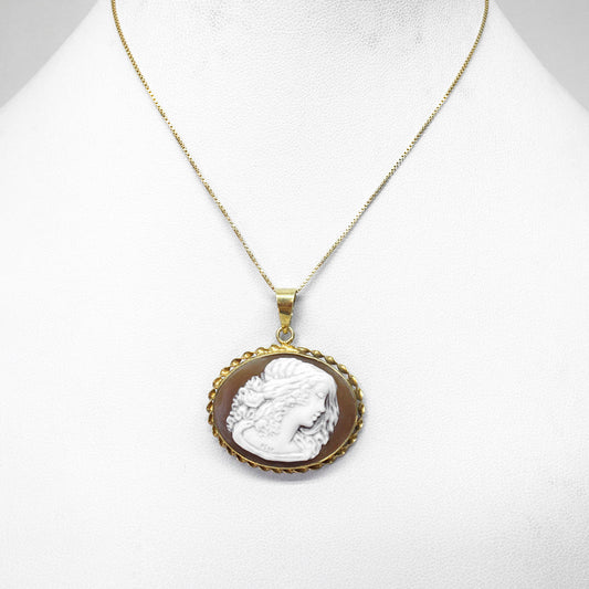 Pendente Cammeo Artistico Profilo Donna