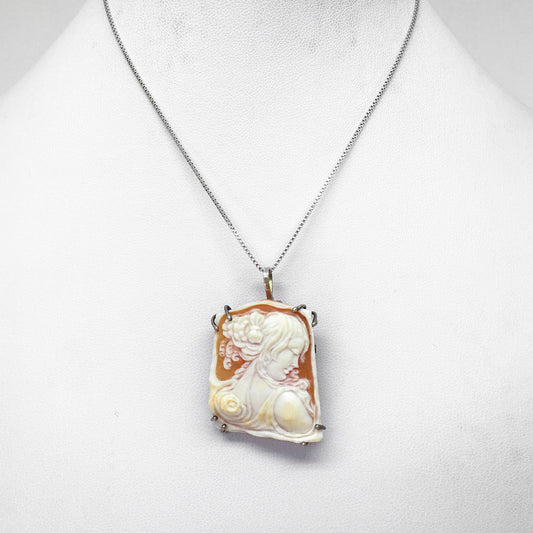 Pendente Cammeo Artistico Profilo Donna