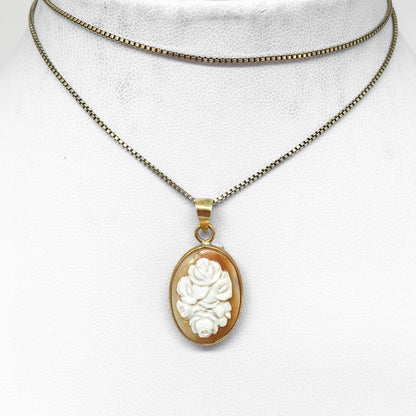 Pendente -Cammeo -Artistico -Bouquet- di-Fiori