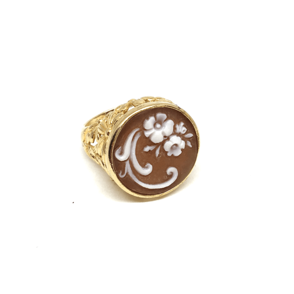 Cameo Ring Italian Cameo Daisy Cameo Engraving Flowers