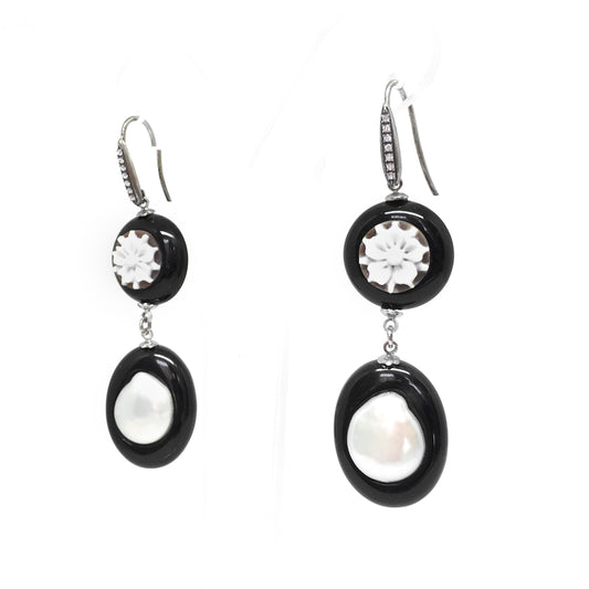 Orecchini in Cammeo e Perle