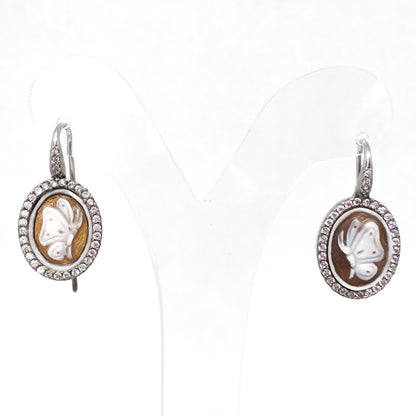 Italian Cameo Earrings Butterfly Cameo