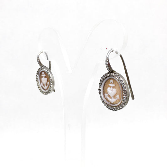 Anchor Cameo Earrings