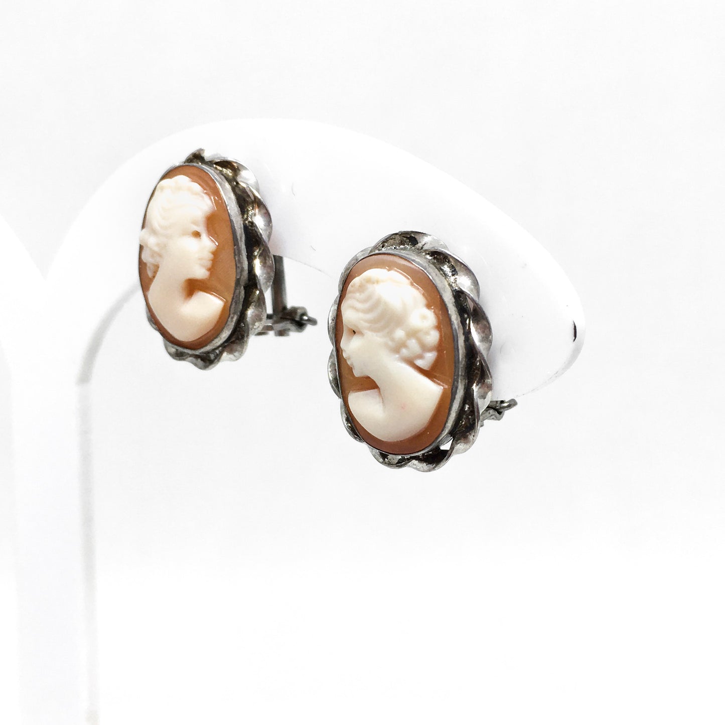 Cameo Earrings Profile Woman