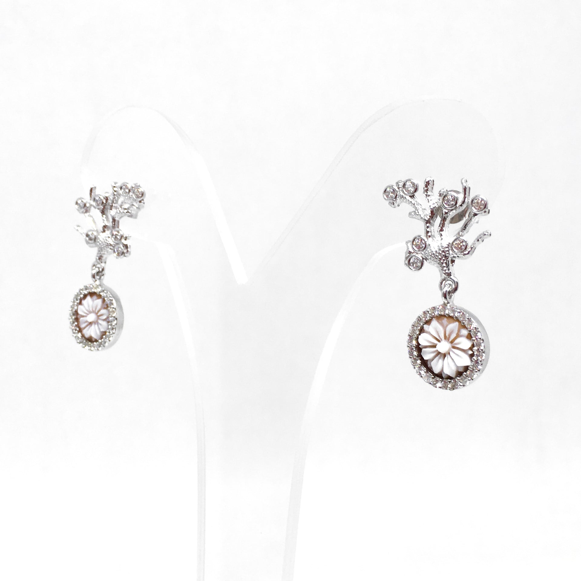 Orecchini-Cameo-Italiano-Cammeo -Fiore