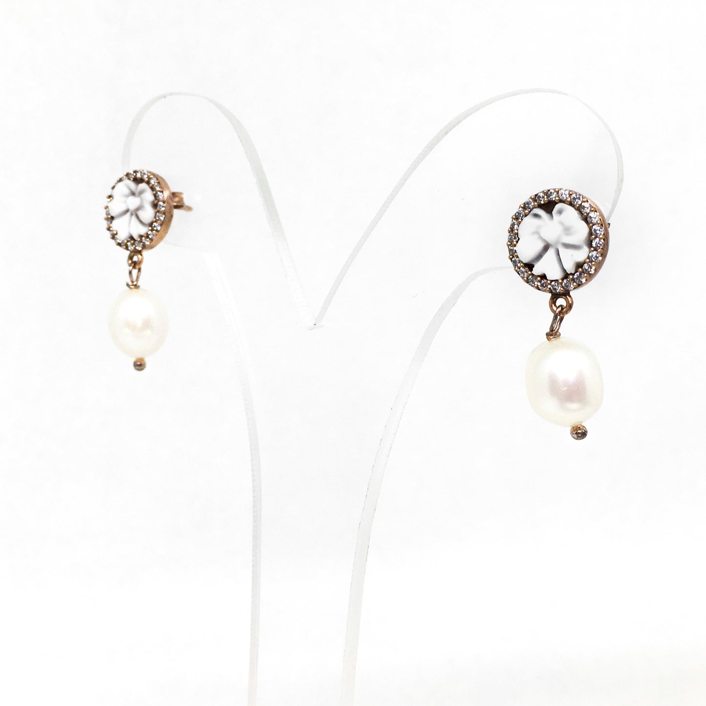 Orecchini Cameo Italiano Cammeo Perle