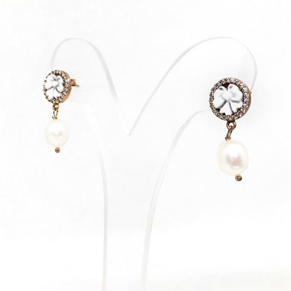 Orecchini Cameo Italiano Cammeo Perle