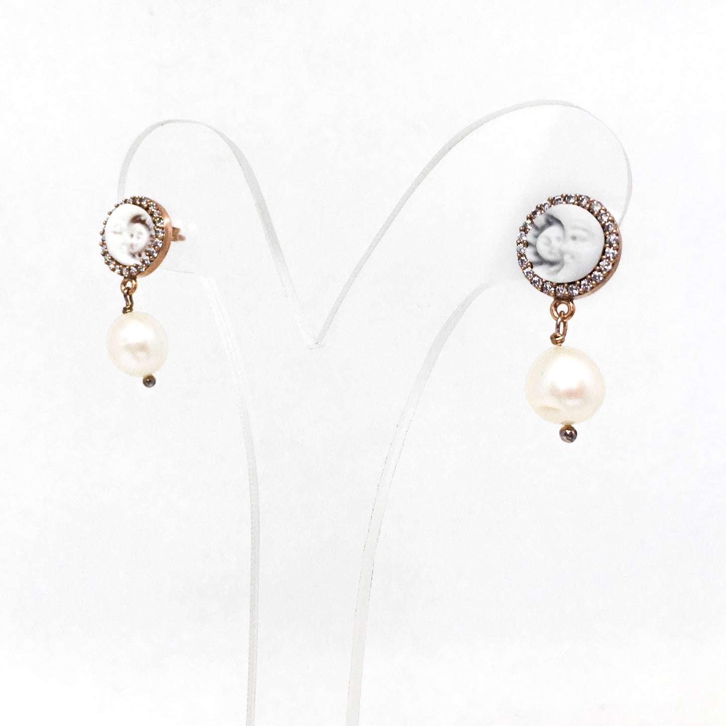 Orecchini Cameo Italiano Cammeo Perle