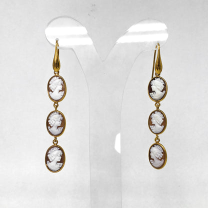 Orecchini-Cameo-Italiano-Cammeo-Profilo-Donna