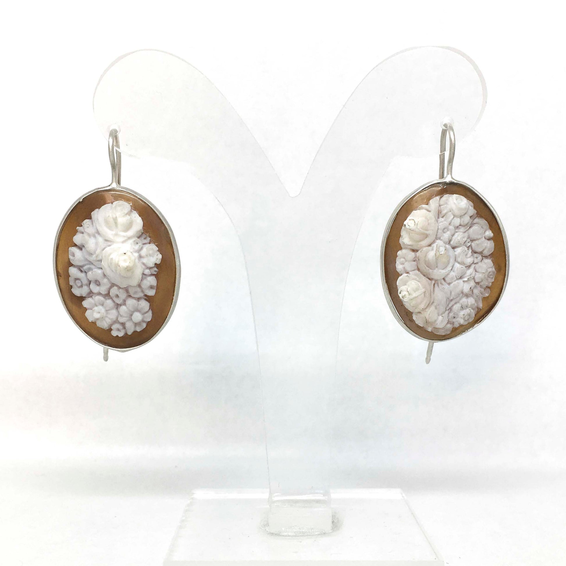 Orecchini-Cammeo-Artistico-Fiori