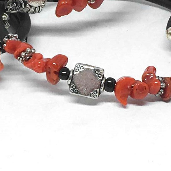 Bracciale Corallo e Caucciù
