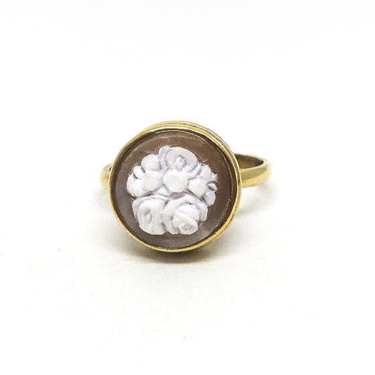 Artistic Cameo Flower Ring