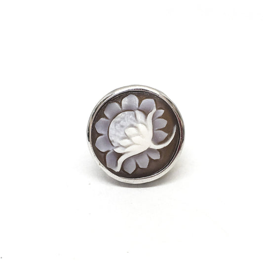 Anello-Cameo-Italiano-Cammeo-Incisione-Fiore