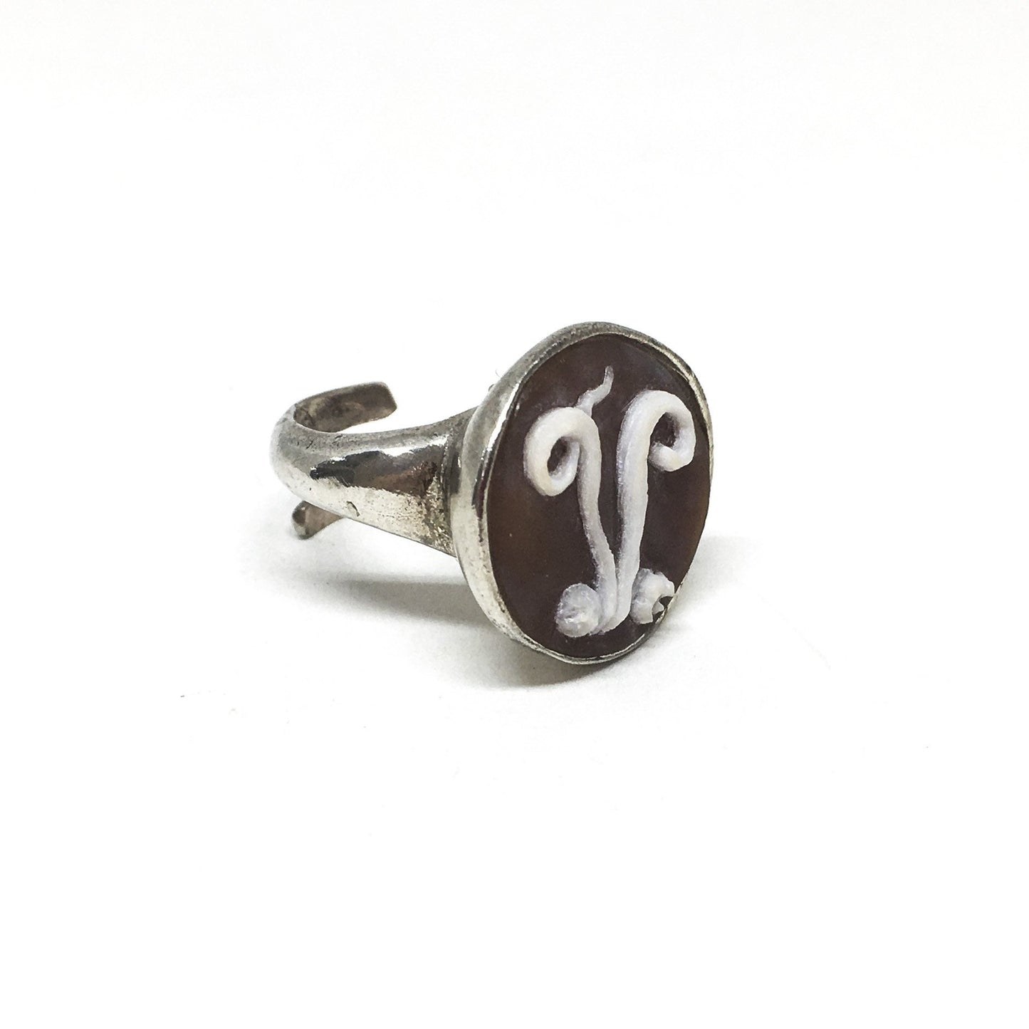 Cameo Ring Italian Cameo Collection Initials (also for men)