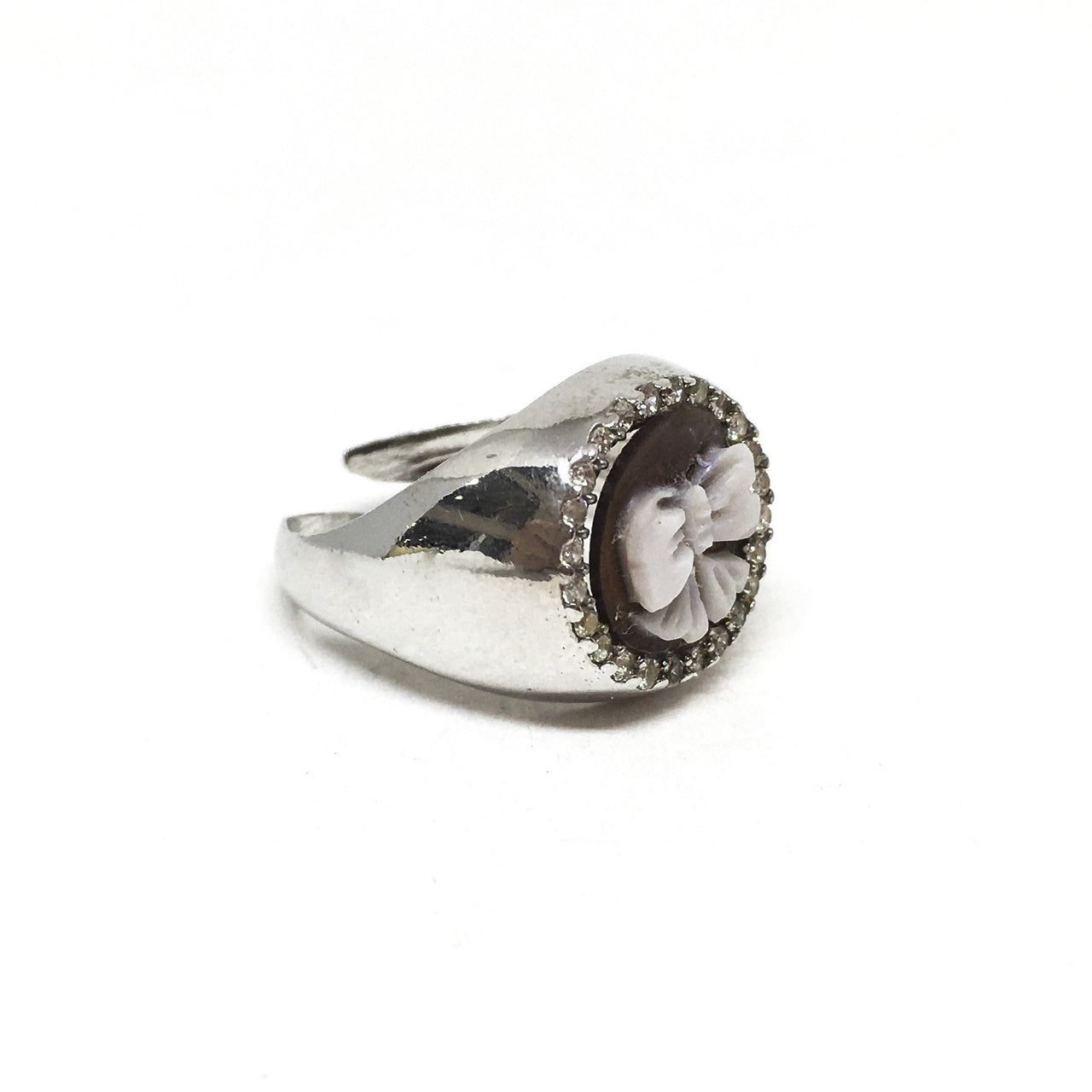 Anello Cameo Italiano Cammeo con Zirconi
