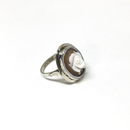 Anello-Cammeo-Incisione-Fiore