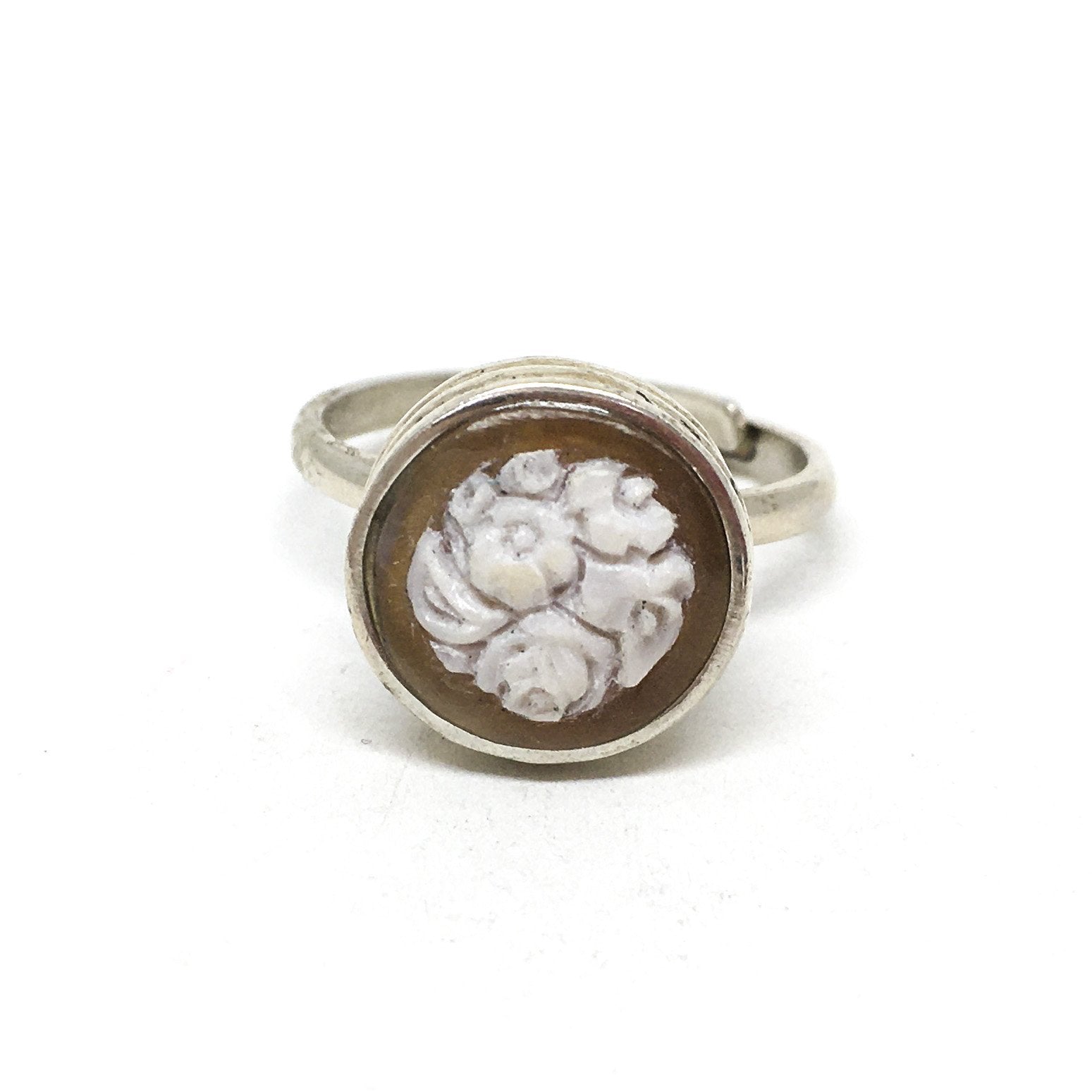 Anello-Cammeo-incision-Fiori