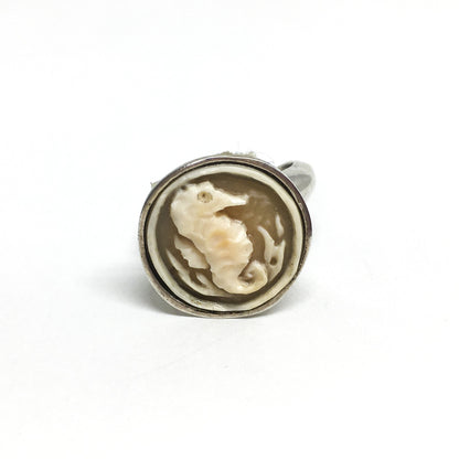 Seahorse Cameo Ring