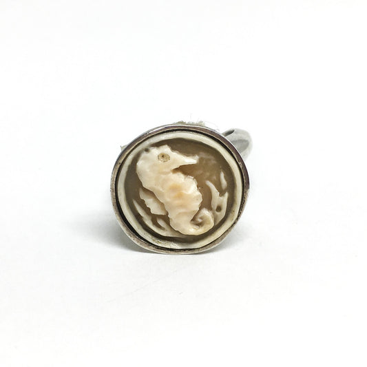 Seahorse Cameo Ring
