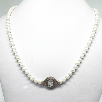 Italian Cameo Necklace Cameo with Pearls