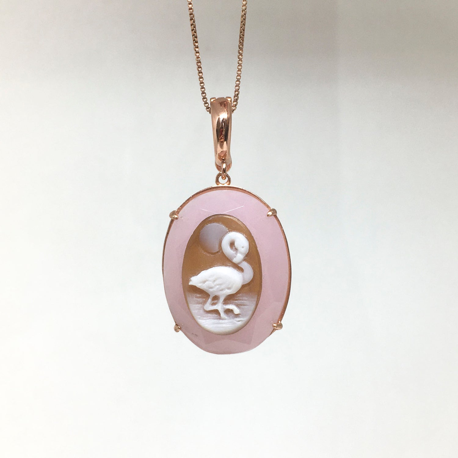 Pendente Cameo Italiano Luci Cammeo Fenicottero