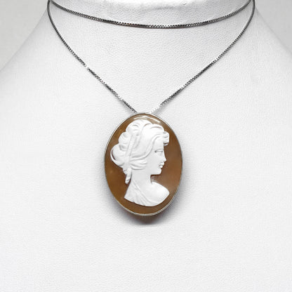 Pendente Spilla Cammeo Profilo Donna