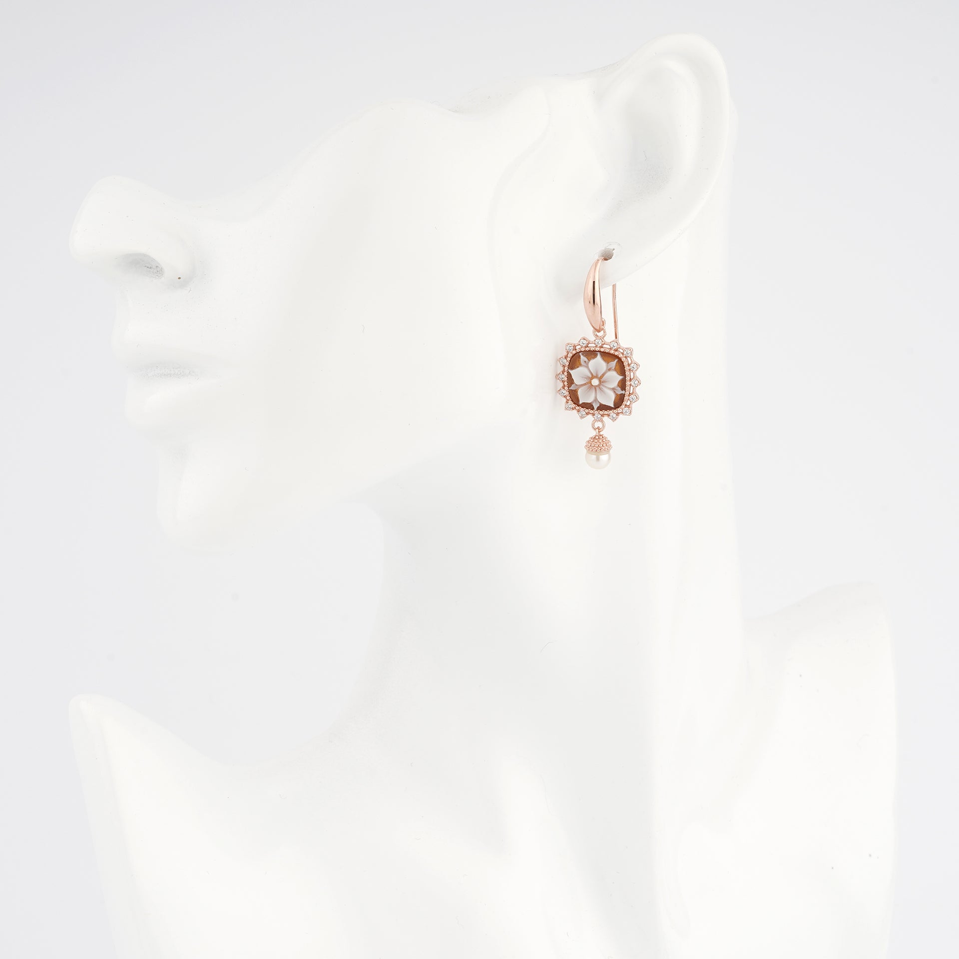 Orecchini-Ballet-Cammeo-Fiore-Rame