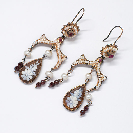 Orecchini Cameo Italiano Cammeo Fiori