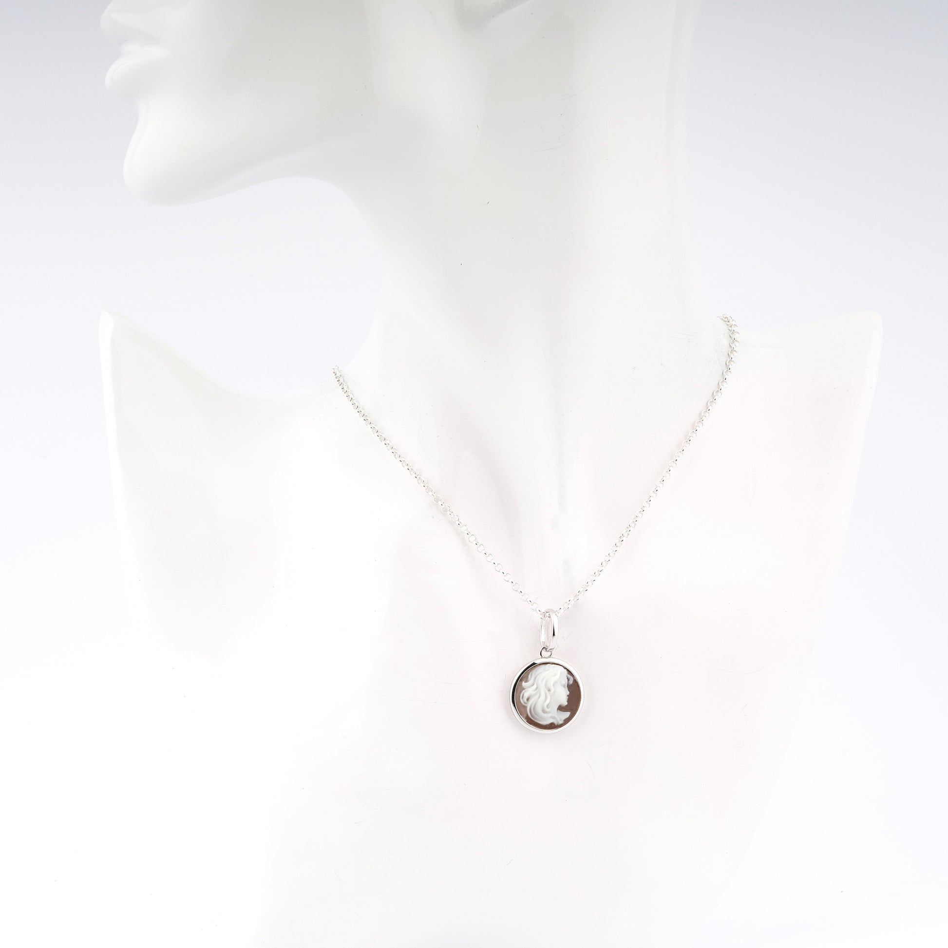 Pendente-Charme-Cammeo-Profilo-Donna-Rodio-Bianco