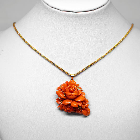 Pendente in Corallo " Fiori "