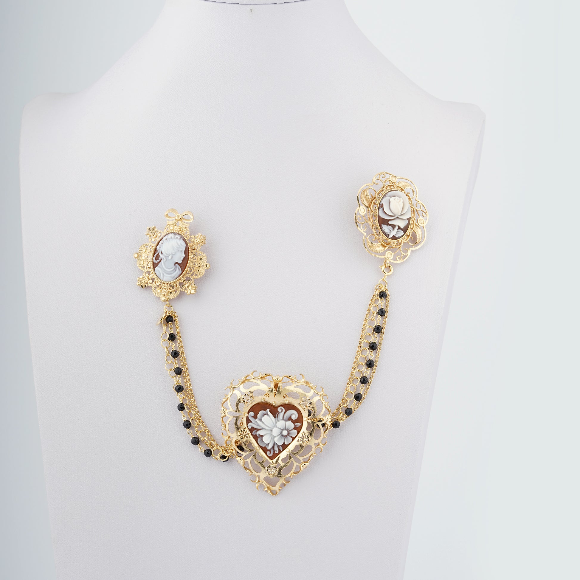 Spilla-Pendente-Anne-Cammeo-Bouquet-Oro