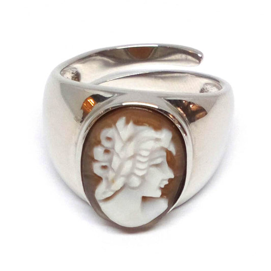 Anello-Cameo-Italiano-Musical-Cammeo-Profilo-Donna