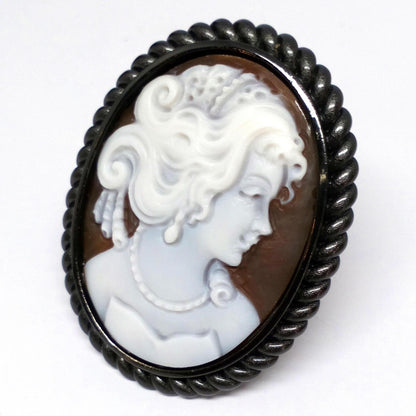 Anello Cameo Italiano Raffaello Cammeo Profilo Donna 