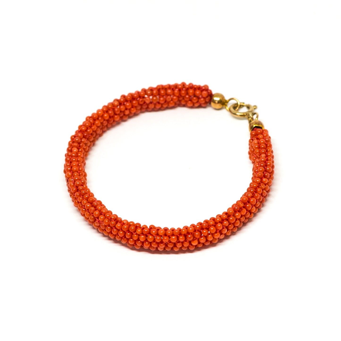 Red Coral Fabric Bracelet