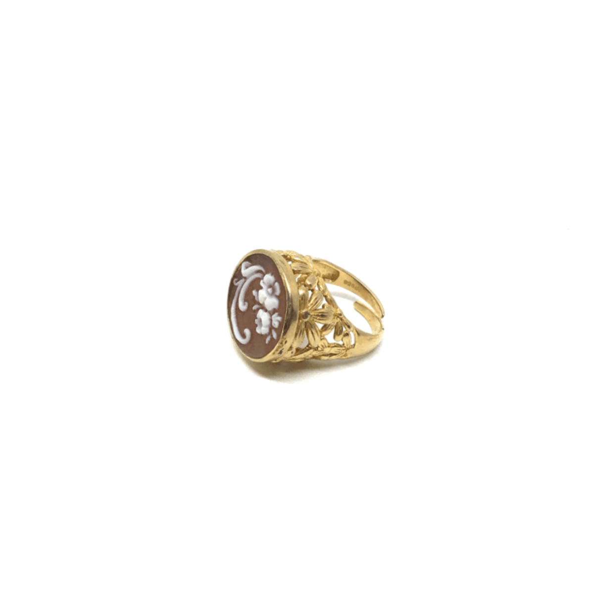 Anello Cameo Italiano Daisy Cammeo Fiori 