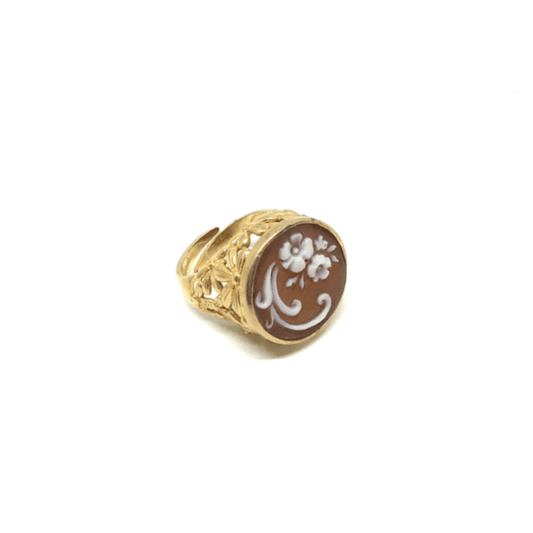 Anello Cameo Italiano Daisy Cammeo Fiori 