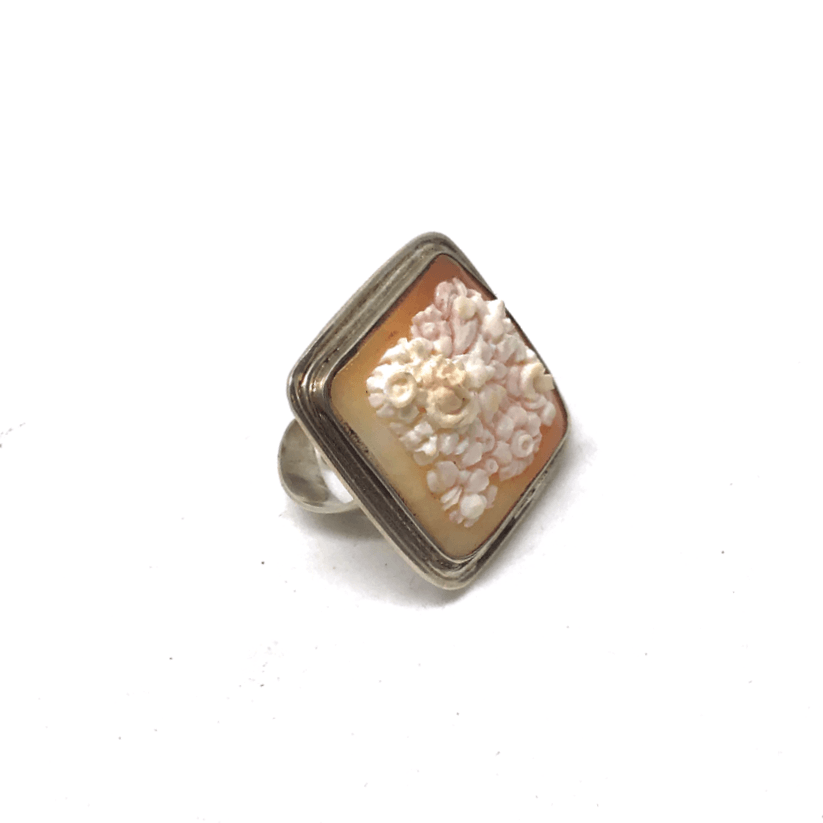 Anello- Cammeo-Artistico-Incisione-Fiori