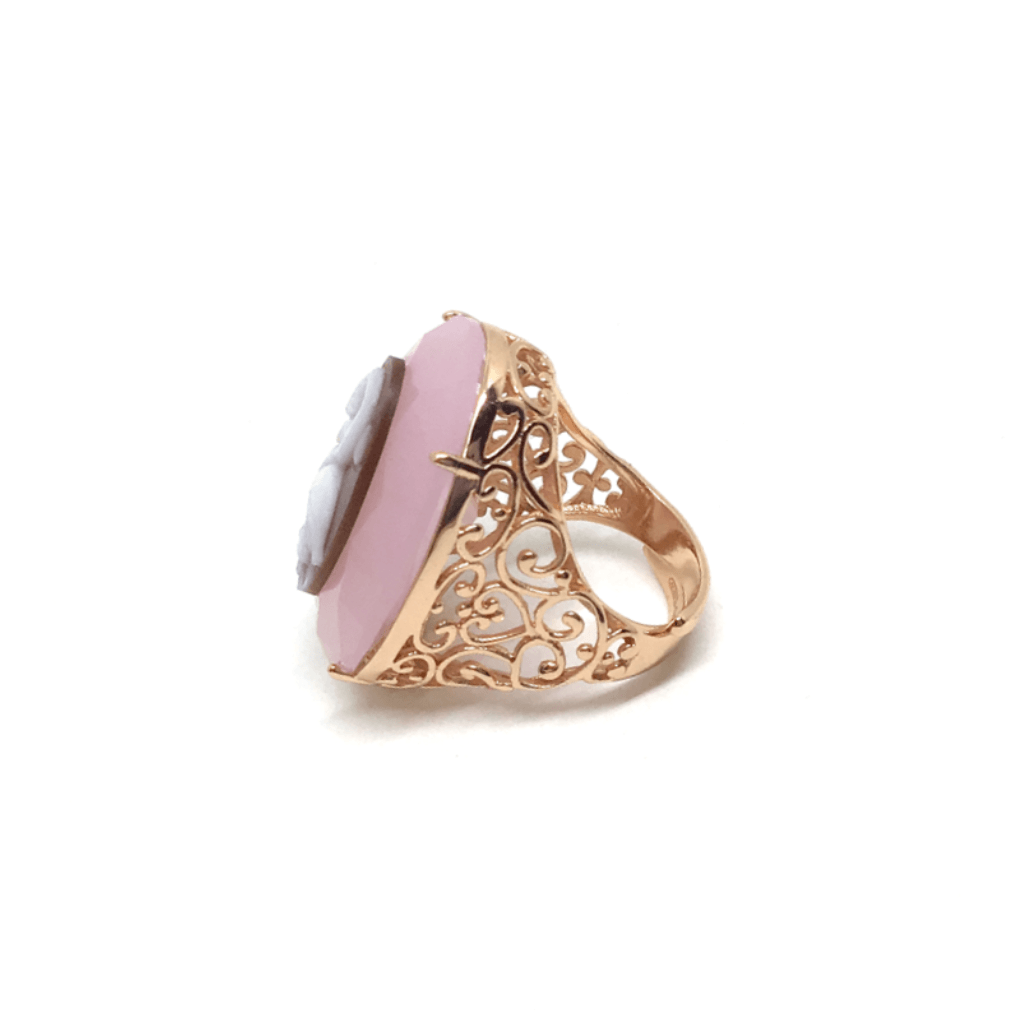 Italian Cameo Ring Flamingo Cameo Lights