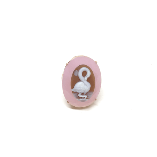 Anello Cameo Italiano Luci Cammeo Fenicottero