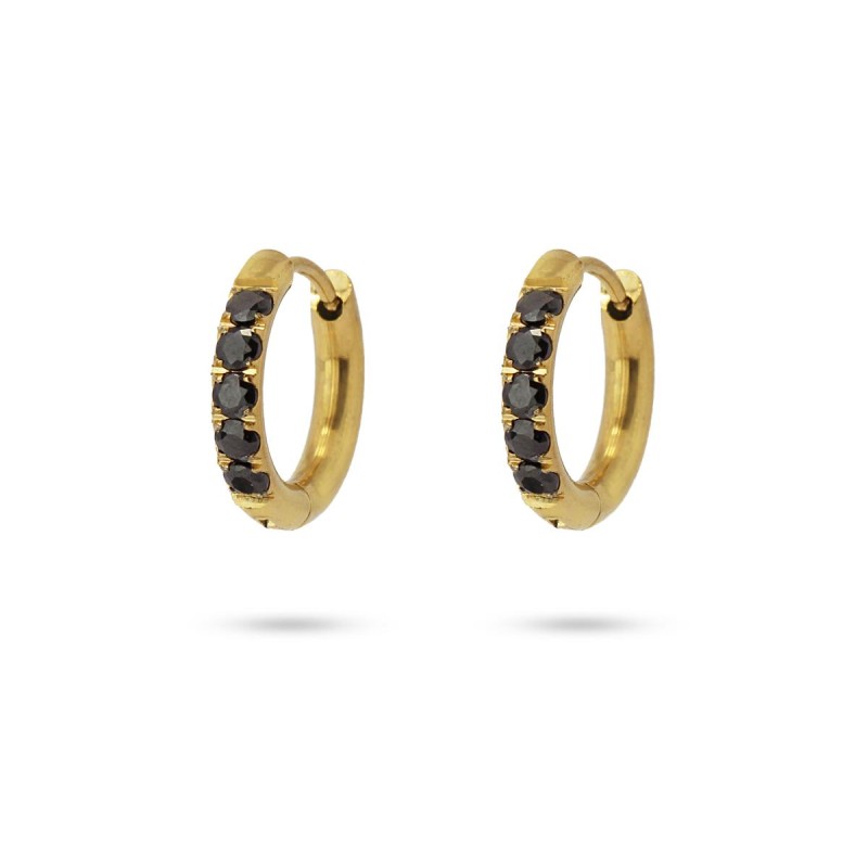 Anartxy Zirconia Riviere Mini Hoop Earrings